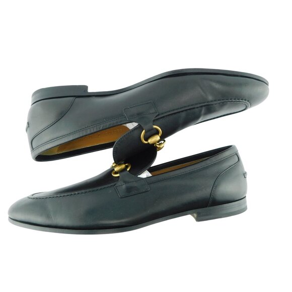 Gucci Jordaan Black Leather Classic Horse Bit Slip-on Loafers 8 UK - Picture 5 of 9